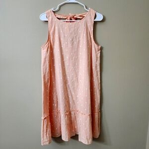 LOFT Coral Sleeveless Dress with White Dots
